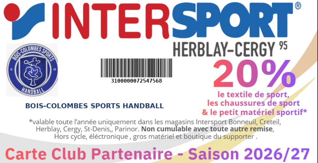 Carte de réduction Intersport…